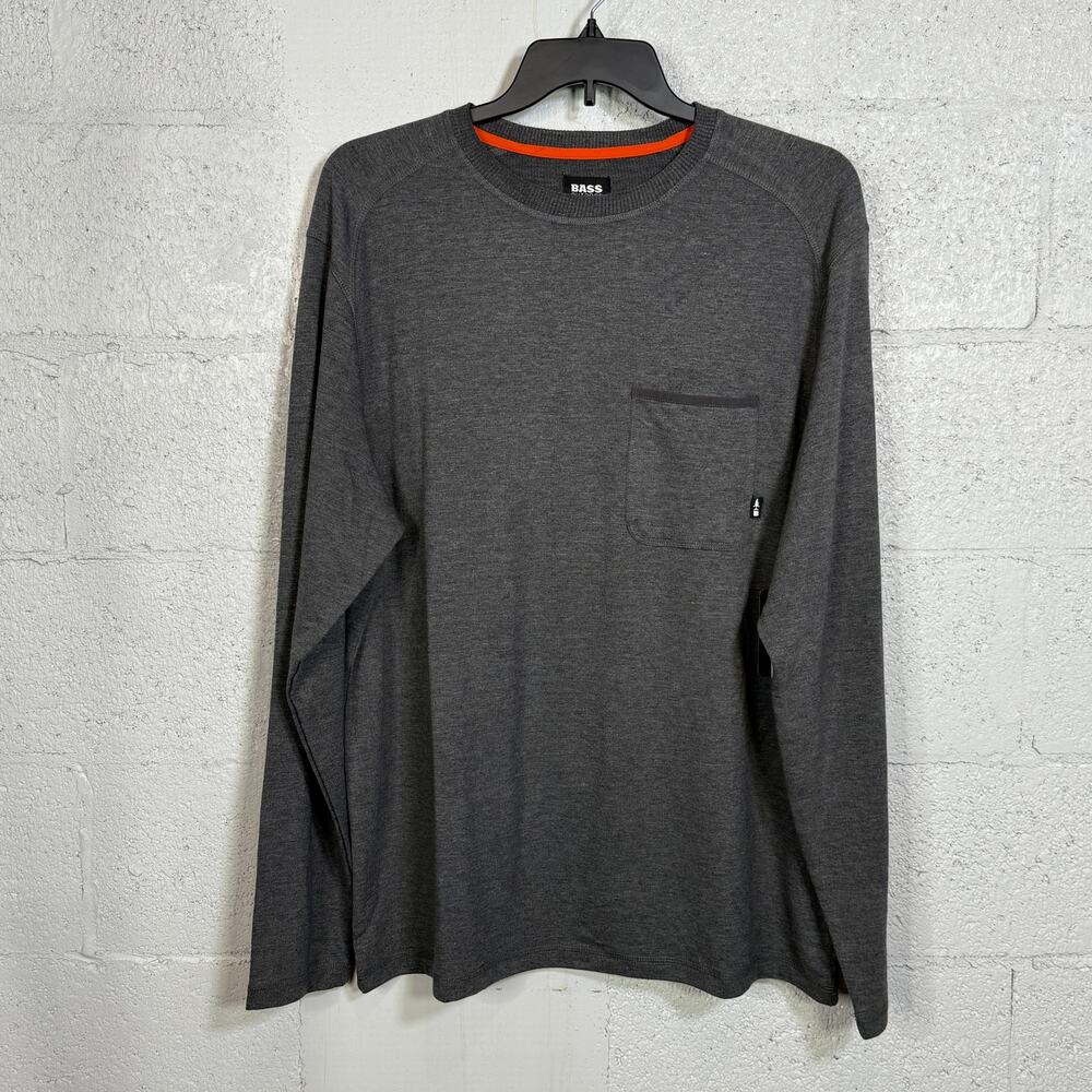 Bass Outdoor Men's Long-Sleeve Ribbed T-Shirt - Caviar XXL $49